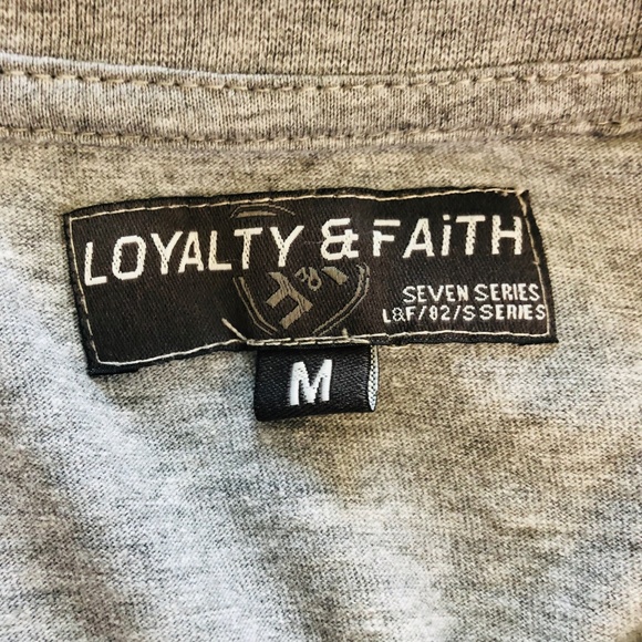 Loyalty & Faith Sounder Grey Zip Pocket T-Shirt M - Picture 4 of 6